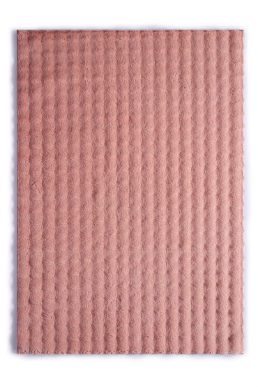 Rose Tavşan Tüyü Yumuşak Bubble Kaymaz Özel Taban Peluş Halı Yolluk