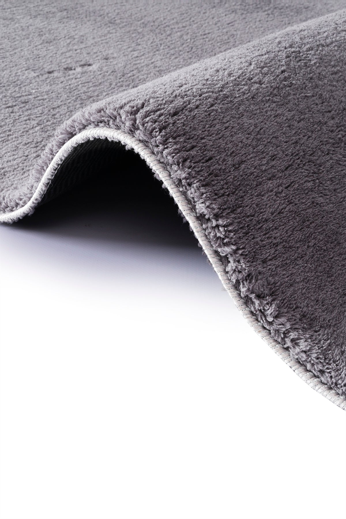 Antrasit Yumuşak  Kaymaz Özel Taban Peluş Halı Yolluk