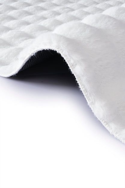 Krem Tavşan Tüyü Yumuşak Bubble Kaymaz Özel Taban Peluş Halı Yolluk