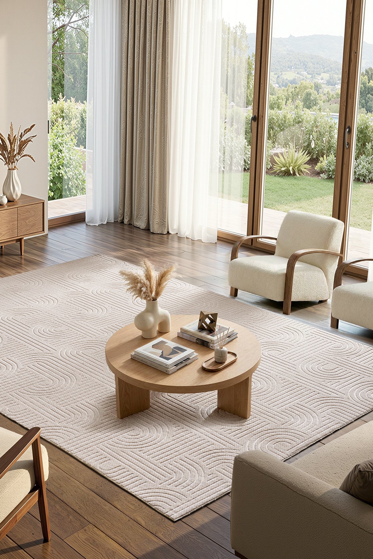 Premium Bohem Yıkanabilir Leke Tutmaz Modern Sisal Bej Özel Seri Kaymaz Taban Halı Yolluk