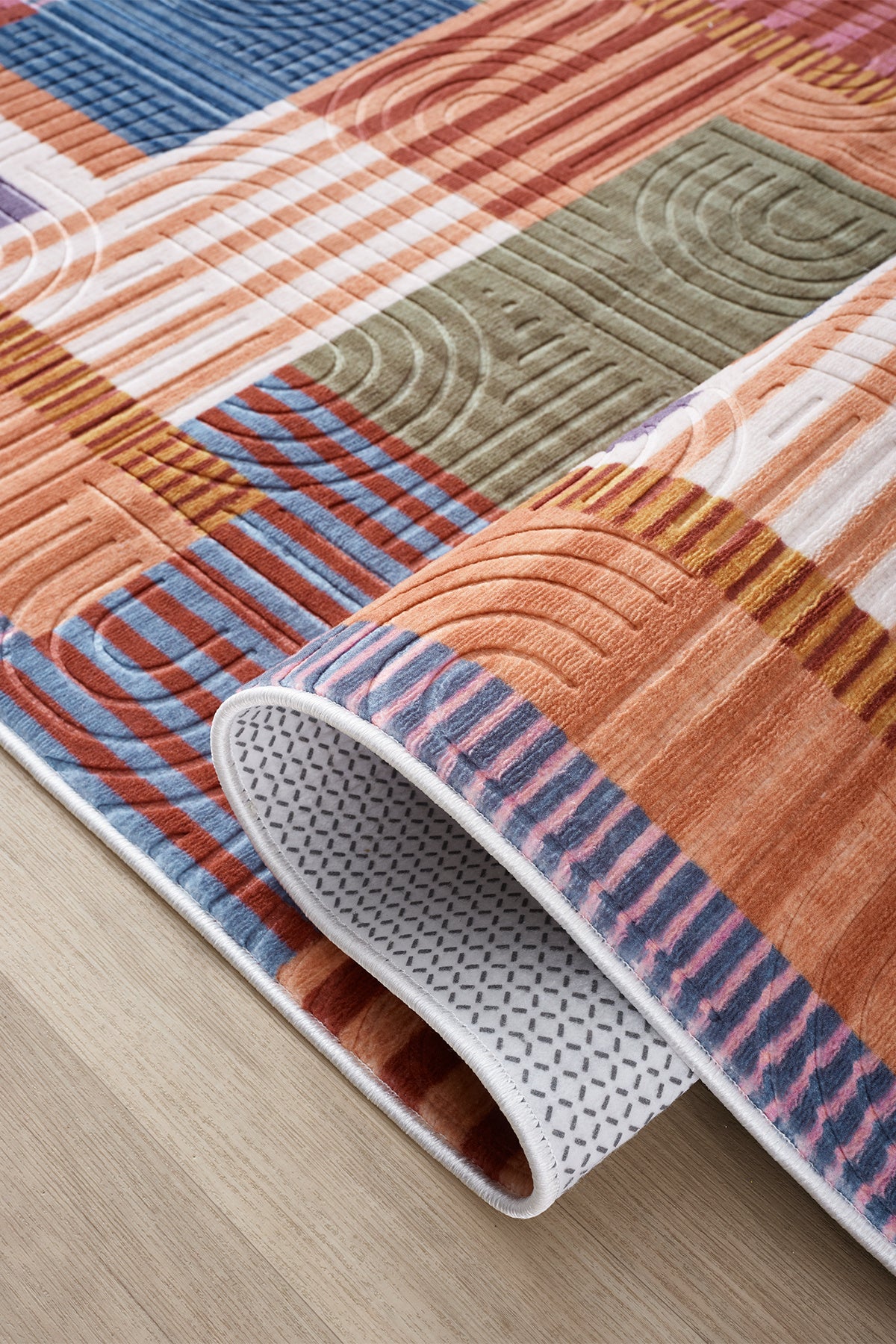 Oval Bohem Yıkanabilir Leke Tutmaz Modern Multi Renkli Özel Seri Kaymaz Taban Halı Kilim Yolluk RCMULTI_KLM_YENIMDL_ELIPS_002