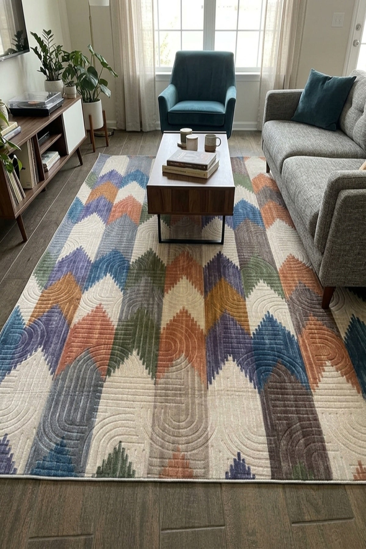 Modern Multi Seri Bohem Desen Yıkanabilir Kaymaz Taban Leke Tutmaz Halı Kilim Yolluk RCMULTI_001