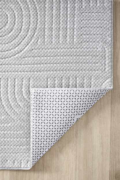 Premium Bohem Yıkanabilir Leke Tutmaz Modern Sisal Açık Gri Özel Seri Kaymaz Taban Halı Yolluk