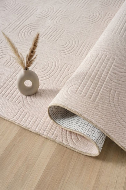 Bohem Kilim Yıkanabilir Leke Tutmaz Modern Sisal Bej Özel Seri Kaymaz Taban Halı Yolluk