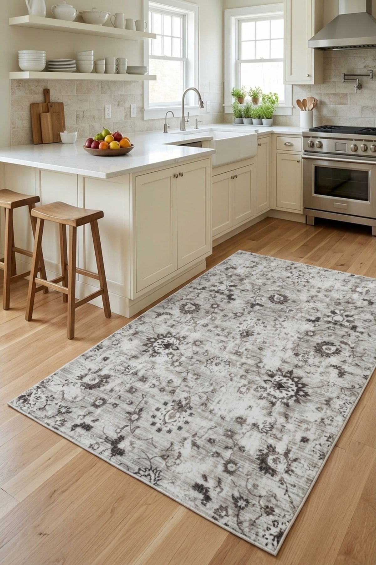 Premium Yıkanabilir Leke Tutmaz Modern Mutfak Halısı Antik Seri Özel Seri Kaymaz Taban Halı Yolluk Kilim RC_ANTIK_MUTFK