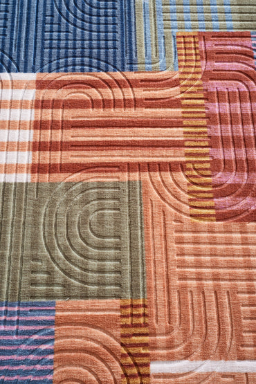 Oval Bohem Yıkanabilir Leke Tutmaz Modern Multi Renkli Özel Seri Kaymaz Taban Halı Kilim Yolluk RCMULTI_KLM_YENIMDL_ELIPS_002