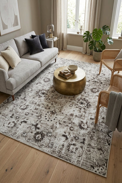 Premium Bohem Yikanabilir Leke Tutmaz Modern Antik Özel Seri Kaymaz Taban Halı RCANTIK_HALI