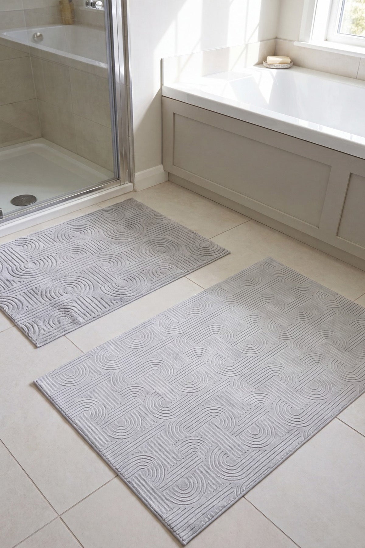 Premium Seri Özel Kaymaz Taban Banyo Paspası 2'li Set 50x60 ve 60x100