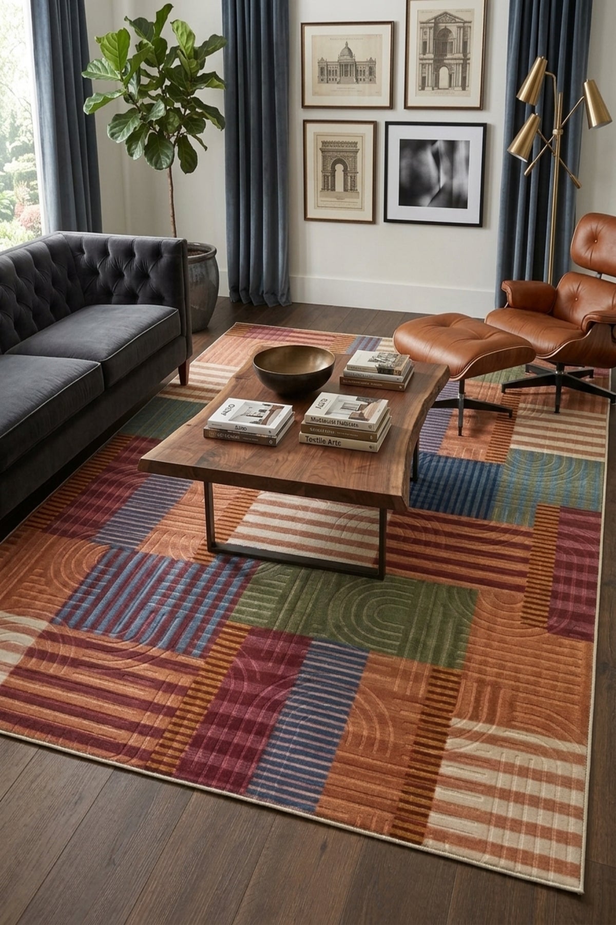 Modern Multi Seri Bohem Desen Yıkanabilir Kaymaz Taban Leke Tutmaz Halı Kilim Yolluk RCMULTI_002