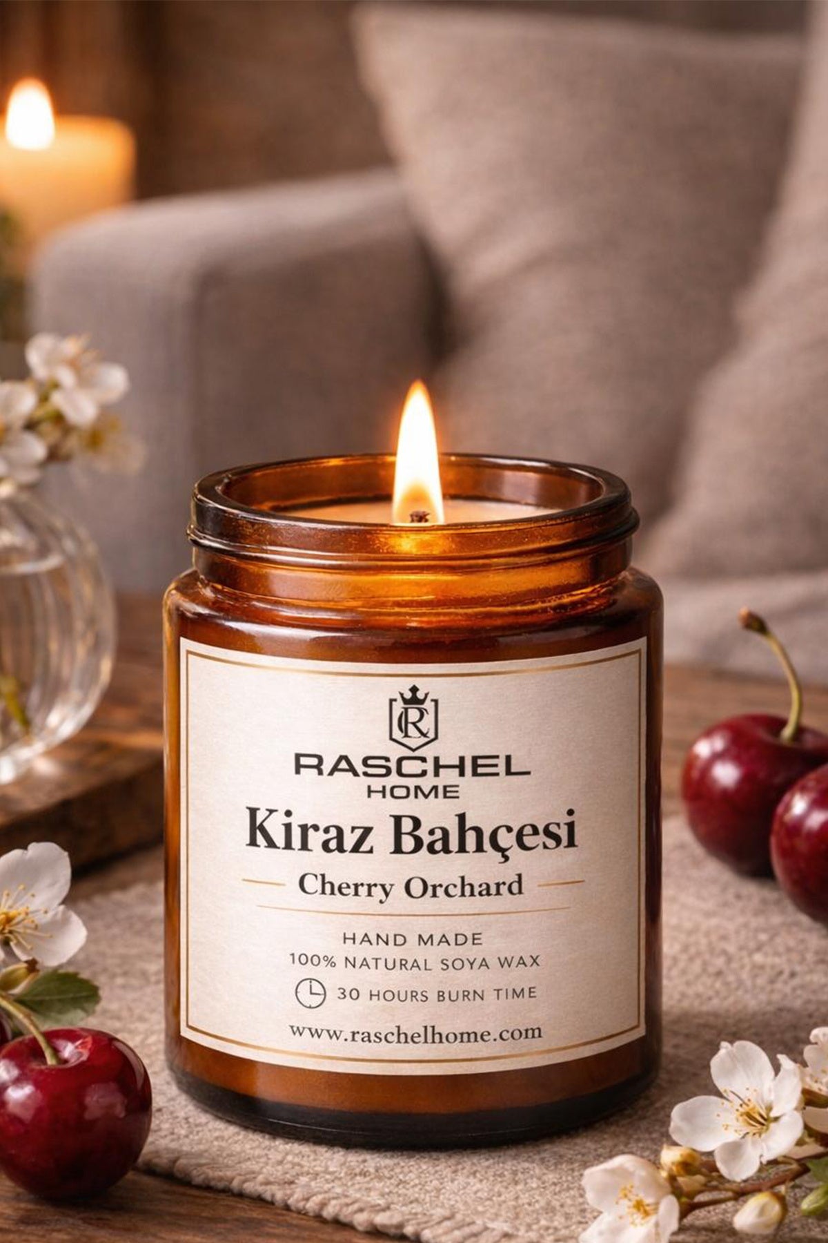 %100 Doğal Dekoratif Premium Extra Yoğun Esans Kokulu 100 cc Kavanoz Mum 25 Saat Yanma