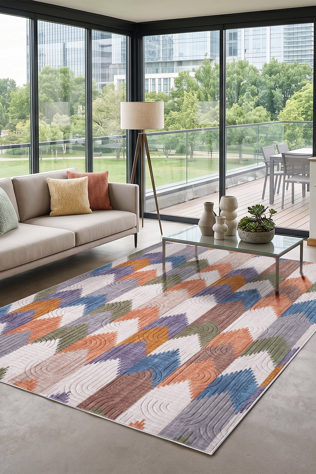 Modern Multi Seri Bohem Desen Yıkanabilir Kaymaz Taban Leke Tutmaz Halı Kilim Yolluk RCMULTI_001