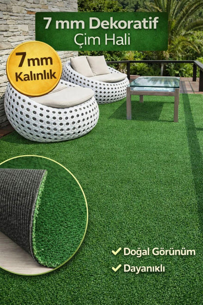 Dekoratif Suni Balkon Halısı Bahçe Halısı Çim Halı Yazlık Kilim Yolluk RC_CIMHALI