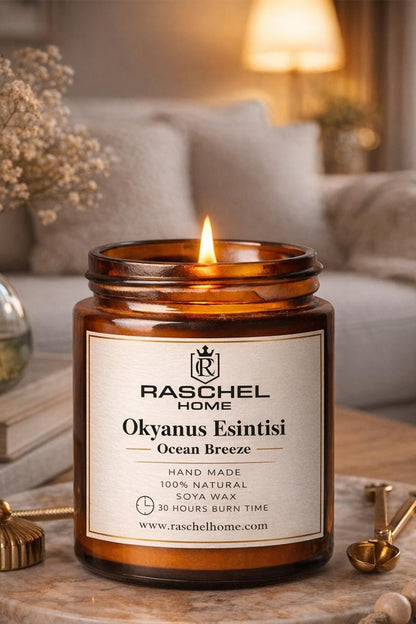 %100 Doğal Dekoratif Premium Extra Yoğun Esans Kokulu 170 cc Kavanoz Mum 30 Saat Yanma