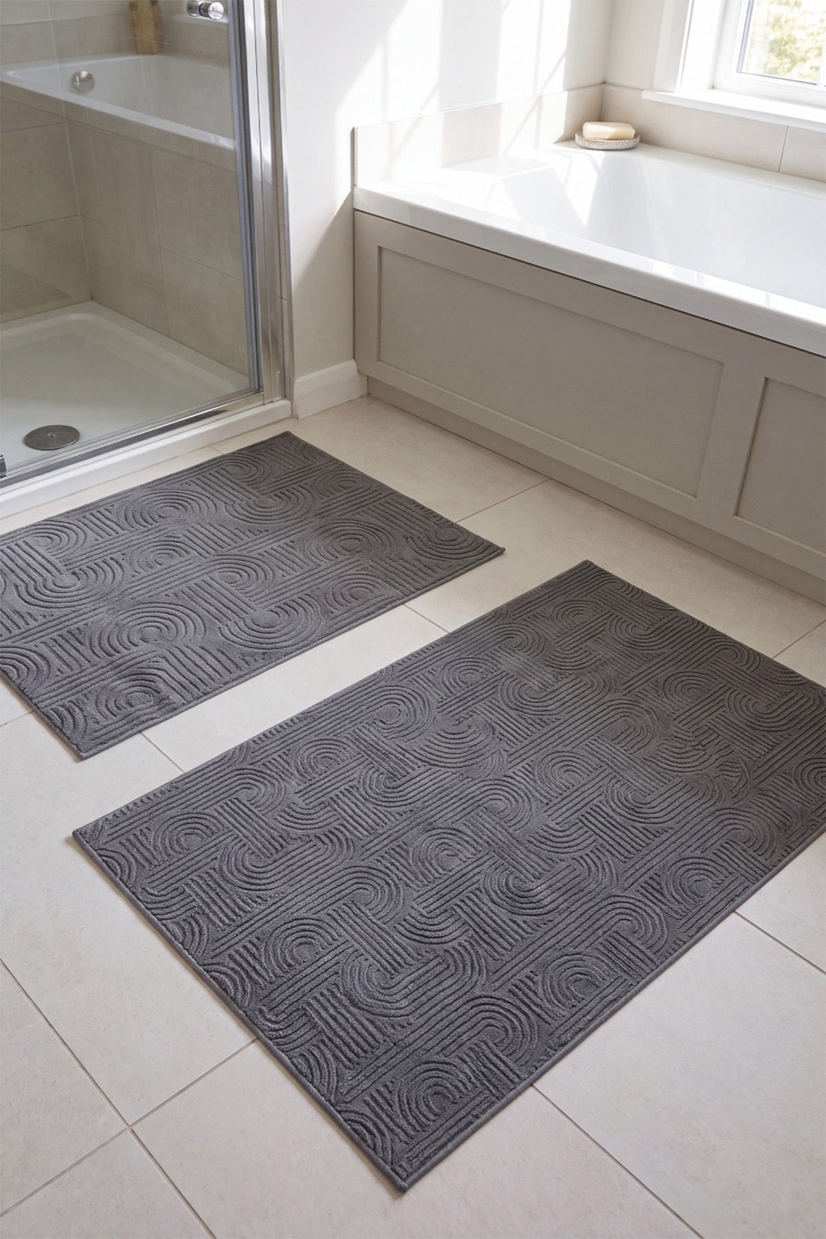 Premium Seri Özel Kaymaz Taban Banyo Paspası 2'li Set 50x60 ve 60x100