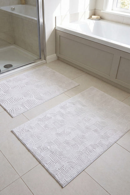 Premium Seri Özel Kaymaz Taban Banyo Paspası 2'li Set 50x60 ve 60x100