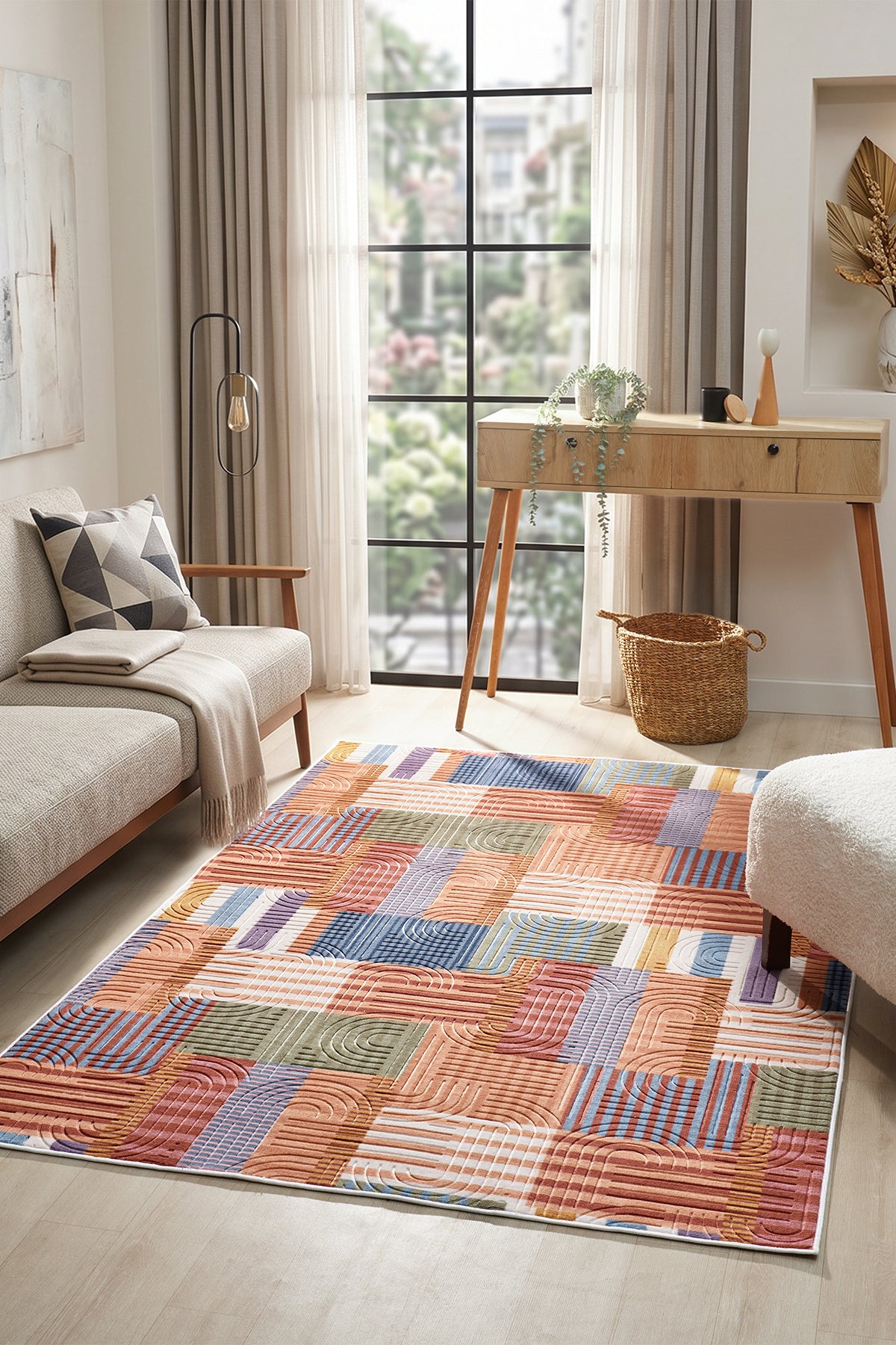 Bohem Yıkanabilir Leke Tutmaz Modern Multi Renkli Özel Seri Kaymaz Taban Halı Kilim Yolluk RCMULTI_KLM_002
