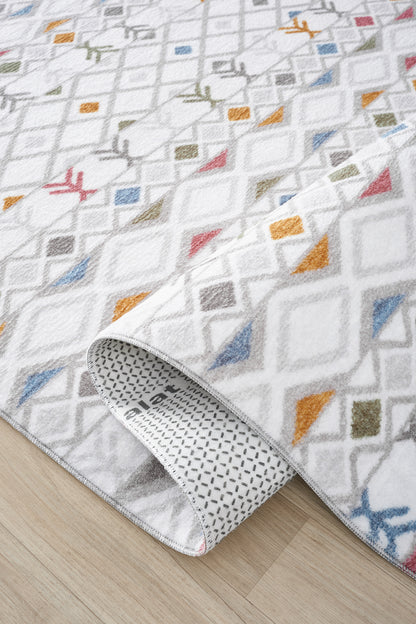 Renkli Kilim Modern Yıkanabilir Kaymaz Taban Yıkanabilir Halı RCMULTI_KLM_003