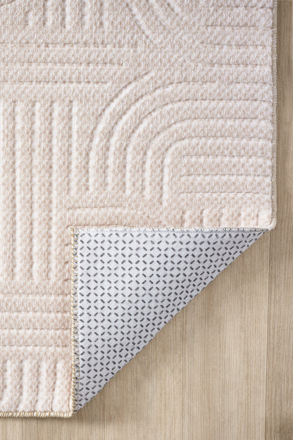 Premium Bohem Yıkanabilir Leke Tutmaz Modern Sisal Bej Özel Seri Kaymaz Taban Halı Yolluk
