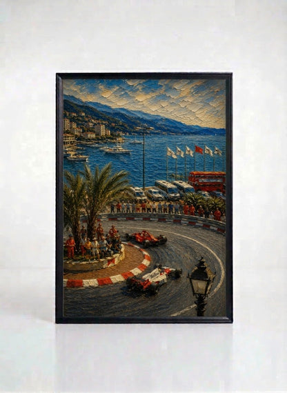 Monaco Grand Prix Dekoratif Premium Kumaş Çerçeveli Tablo