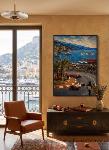 Monaco Grand Prix Dekoratif Premium Kumaş Çerçeveli Tablo