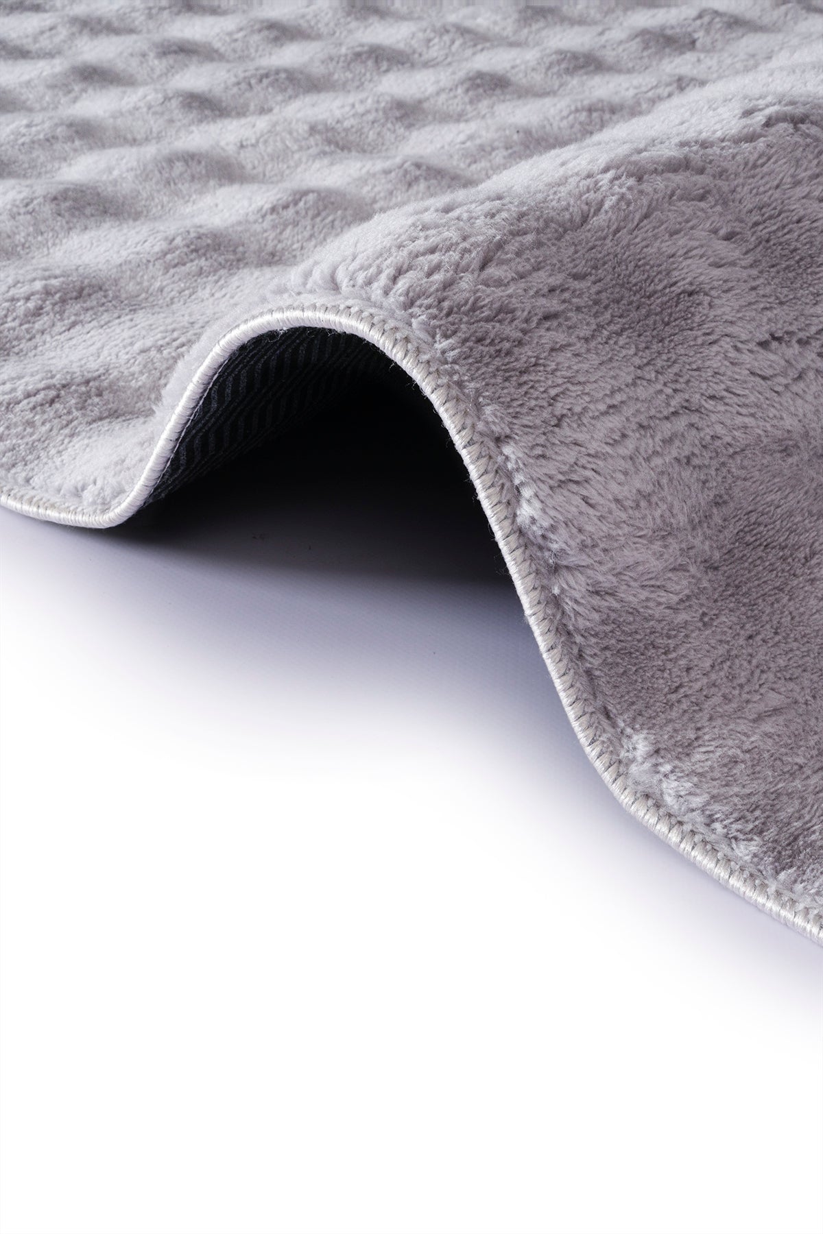 Gümüş Yumuşak Bubble Kaymaz Özel Taban Peluş Halı Yolluk
