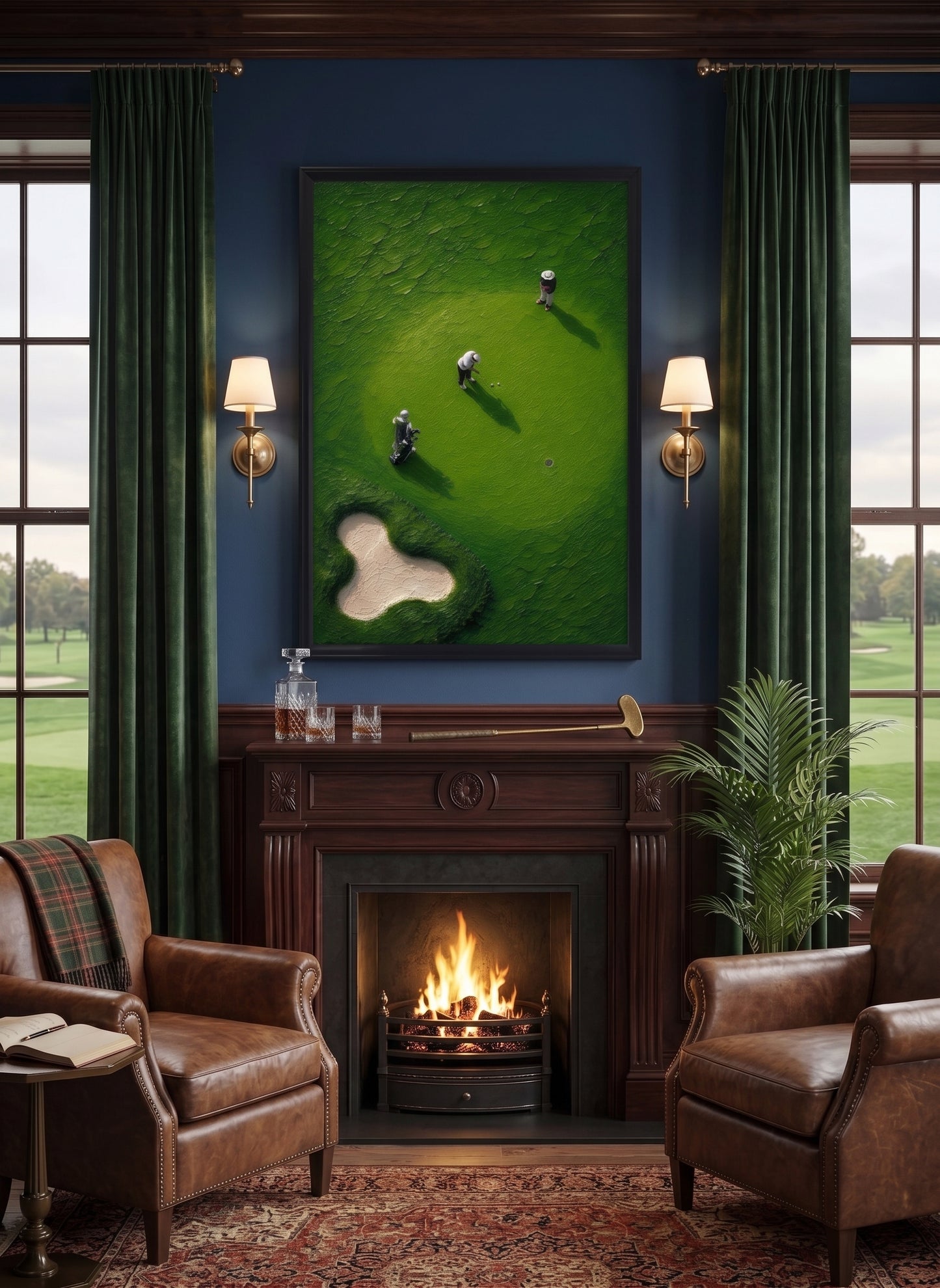Golf Tutkusu Dekoratif Premium Kumaş Çerçeveli Tablo