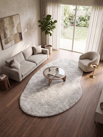 Natural Serisi Krem Yoğun Dokulu Polyester Pamuk Tabanlı Modern Halı Yolluk Oturma Odası Salon Halısı NTRL-01-1120