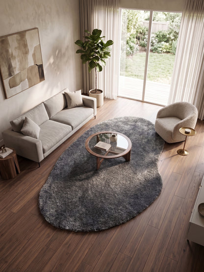 Natural Serisi Gri Yoğun Dokulu Polyester Pamuk Tabanlı Modern Halı Yolluk Oturma Odası Salon Halısı NTRL-01-9083