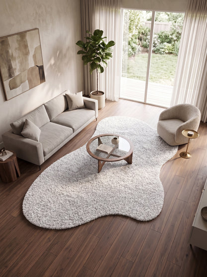 Natural Serisi Krem Yoğun Dokulu Polyester Pamuk Tabanlı Modern Halı Yolluk Oturma Odası Salon Halısı NTRL-02-1120