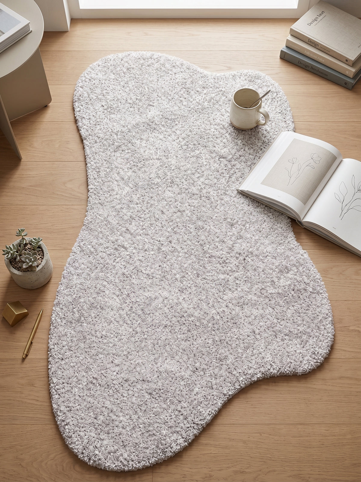 Natural Serisi Krem Yoğun Dokulu Polyester Pamuk Tabanlı Modern Halı Yolluk Oturma Odası Salon Halısı NTRL-02-1120