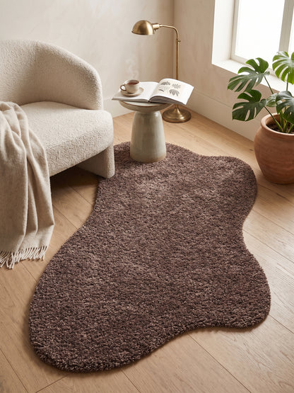 Natural Serisi Kahverengi Yoğun Dokulu Polyester Pamuk Tabanlı Modern Halı Yolluk Oturma Odası Salon Halısı NTRL-02-2386