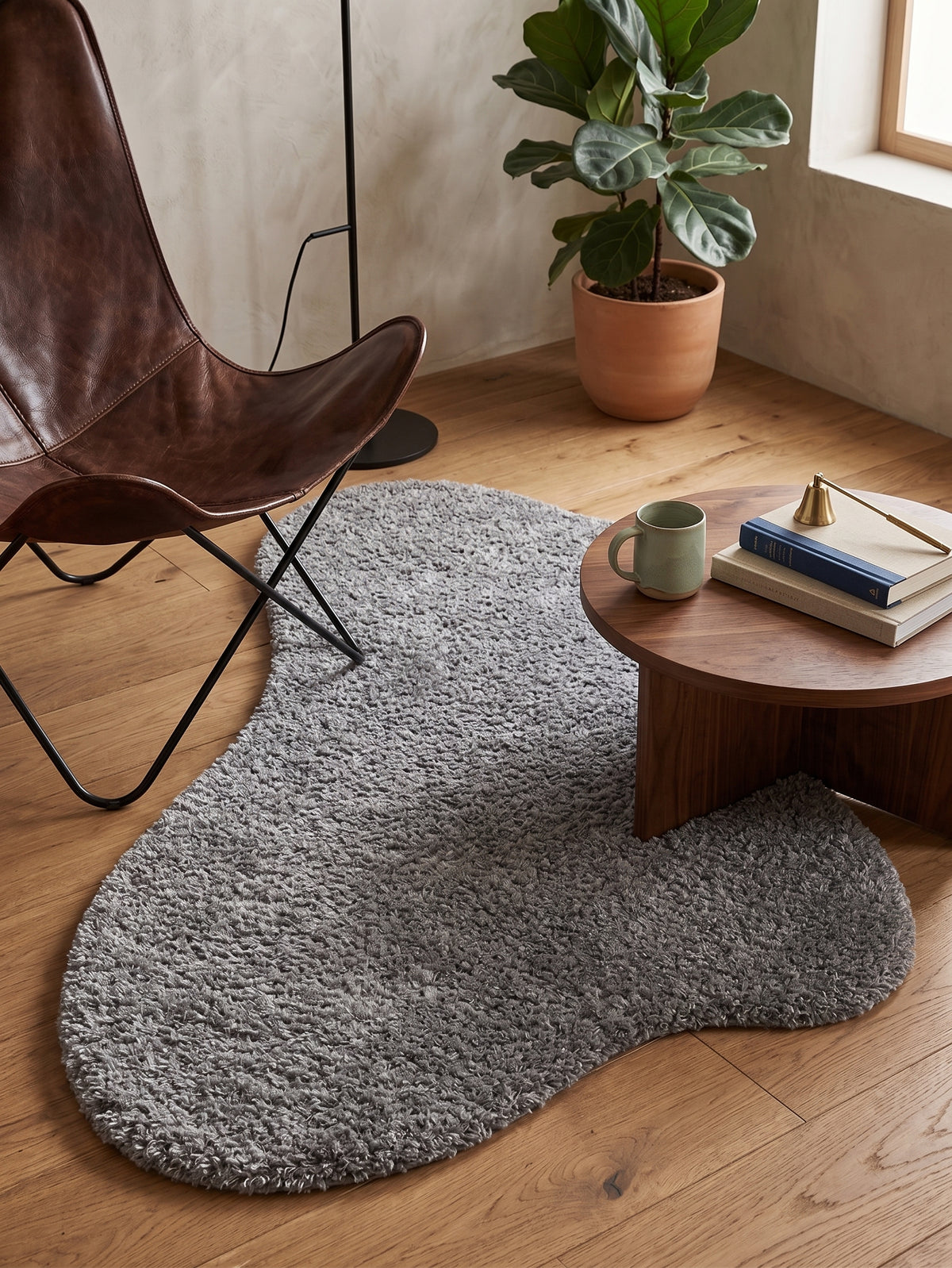 Natural Serisi Gri Yoğun Dokulu Polyester Pamuk Tabanlı Modern Halı Yolluk Oturma Odası Salon Halısı NTRL-02-9083
