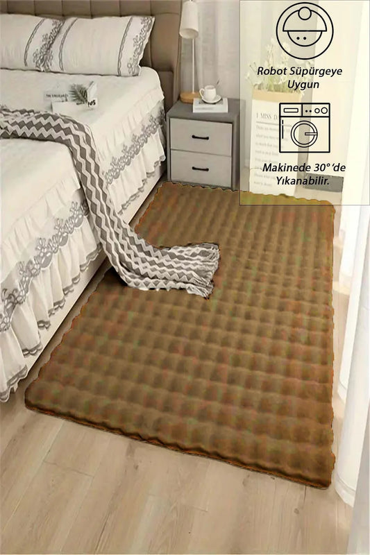 Eco Vizon Yumuşak Kesme Yolluk Kaymaz Taban Yumuşak Peluş Halı
